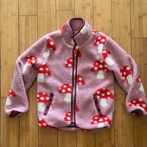 Mini Boden Pink Fleece with Red Mushroom Design